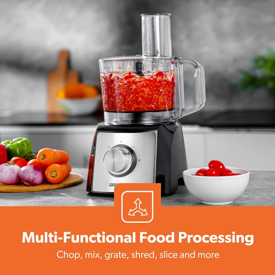 image 1 of GEEPAS 3-Tier Food Steamer & 1200W Compact Food Processor Combo Set