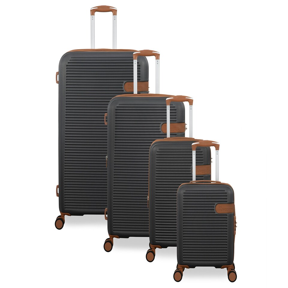 image 1 of IT Luggage Clarify Charcoal 4pc Suitcase Set with TSA Lock Grey