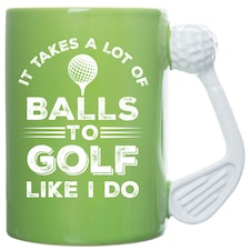 18 oz. Golf Mug -  It Takes Balls MOB Green