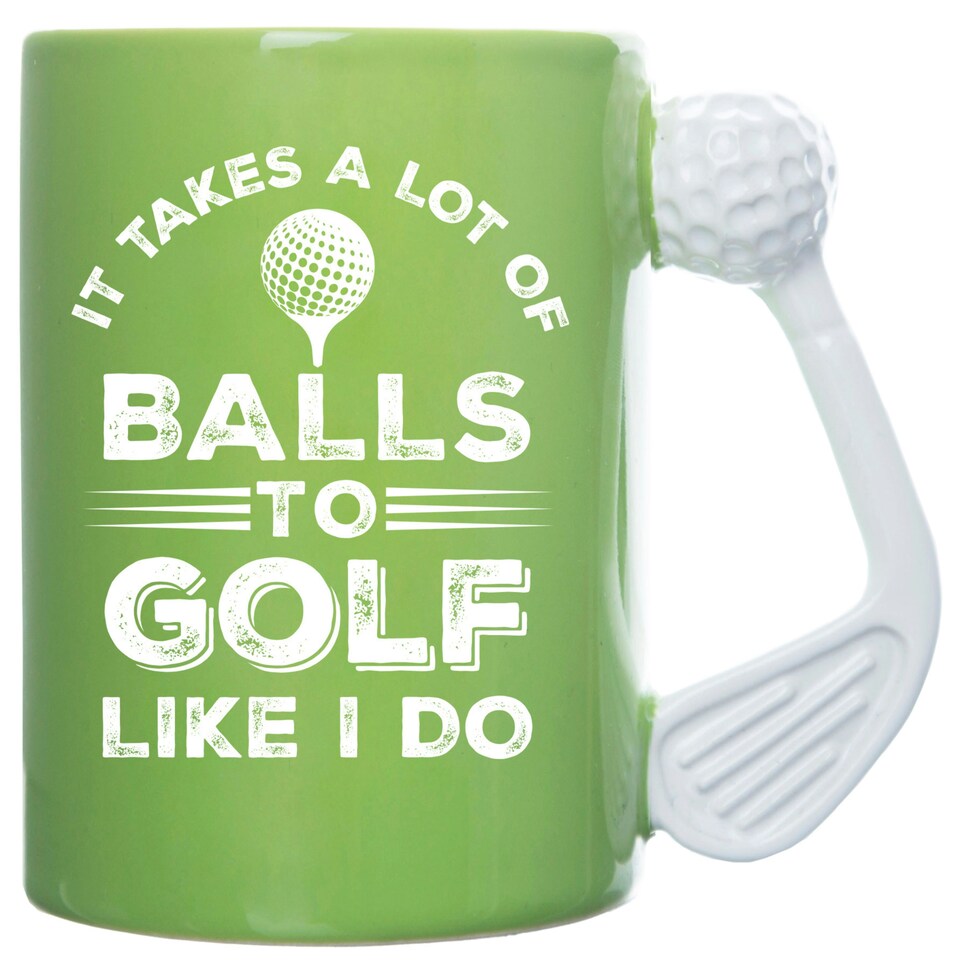 image 1 of 18 oz. Golf Mug - It Takes Balls MOB Green