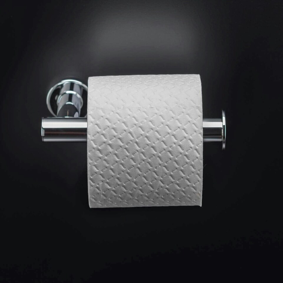 image 1 of Cosmic Wall Mounted Toilet Roll Holder with Metal for Bathroom Silver 16 cm