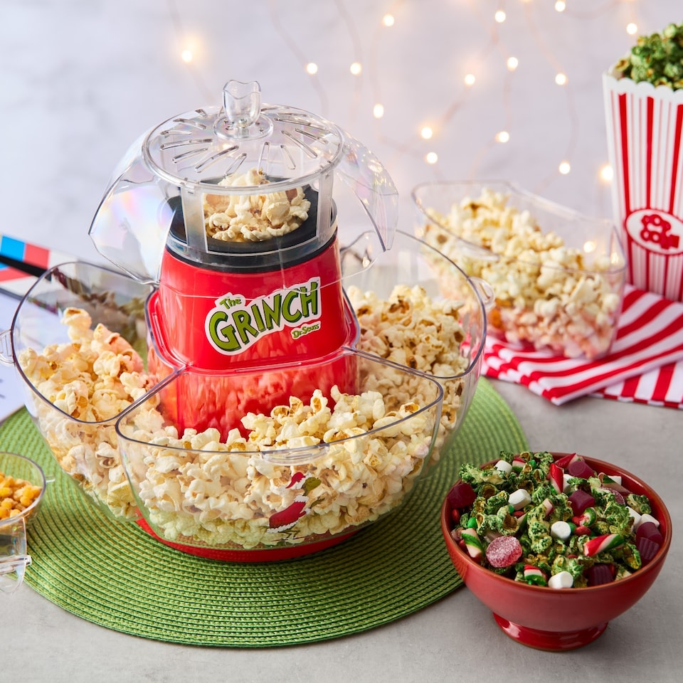 image 1 of The Grinch 4-Bowl Popcorn Maker – Red