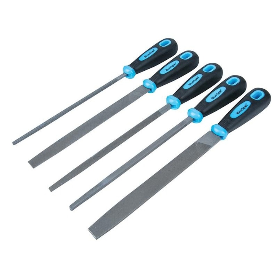 Bluespot Tools Soft Grip Handled File Set, 5 Piece - Multi Colour - One Size