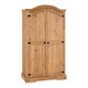image 1 of Corona 2 Door Wardrobe - L56.5 x W103.5 x H189 cm - Distressed Waxed Pine Brown