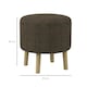 image 7 of HOMCOM Storage Ottoman, Round Stool Chair with Cushioned Top, Brown