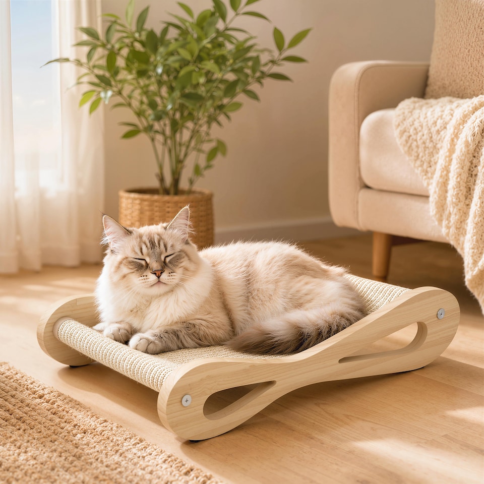 image 1 of PawHut 2 in 1 Sisal Cat Scratcher Bed Cat Scratching Board and Lounger
