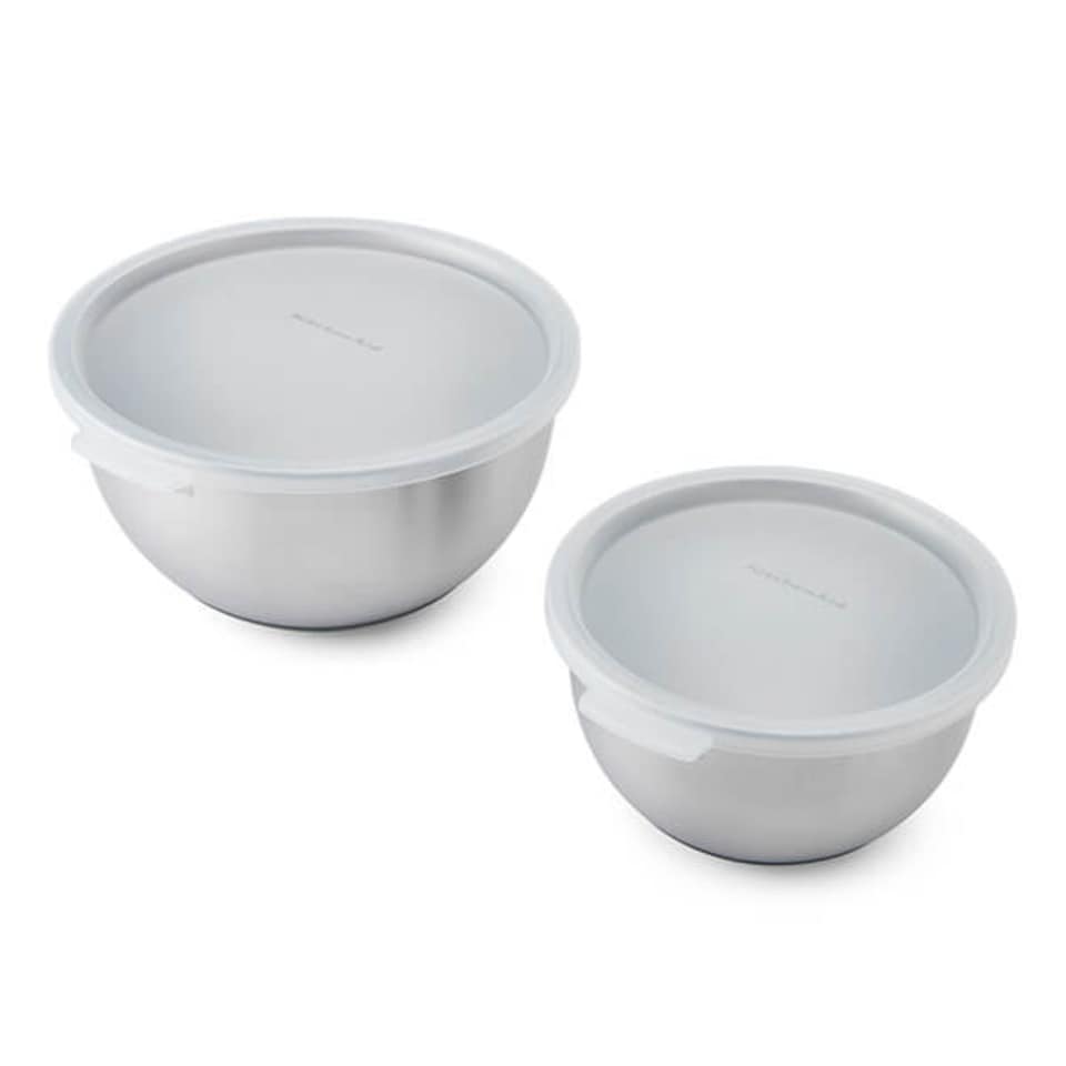 image 1 of KitchenAid Set of 2 Stainless Steel Mixing Bowls