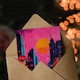 image 3 of City Street Autumn Pink Sunset Sky Cityscape Birthday Greeting Card