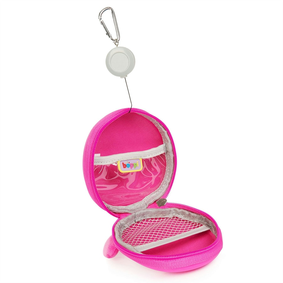image 1 of boppi Tiny Trekker Keychain Pouch - PENGUIN - Pink BB116G