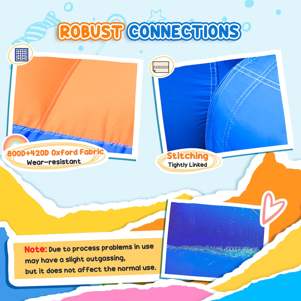 image 1 of Outsunny Bouncy Castle w Slide Water Pool Trampoline, Blower 3.6 x 1.75 x 1.8m