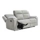 image 4 of Orka 3 Seater Manual Recliner Chenille Fabric Sofa Grey