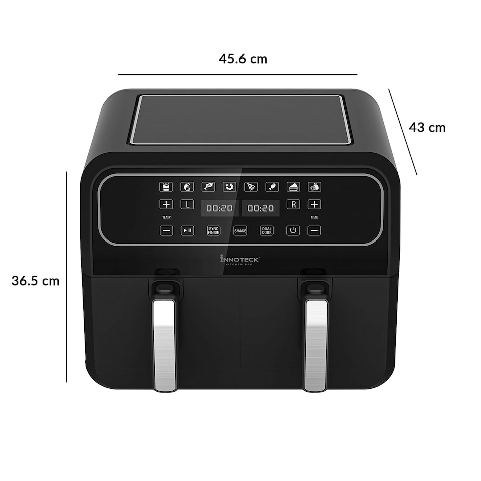 image 1 of Innoteck Kitchen Pro Dual Basket Air Fryer - 8 Litre (4L x 4L) Air Fryer