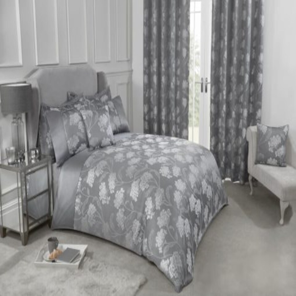 image 1 of English Garden Duvet Set Single Bed Silver