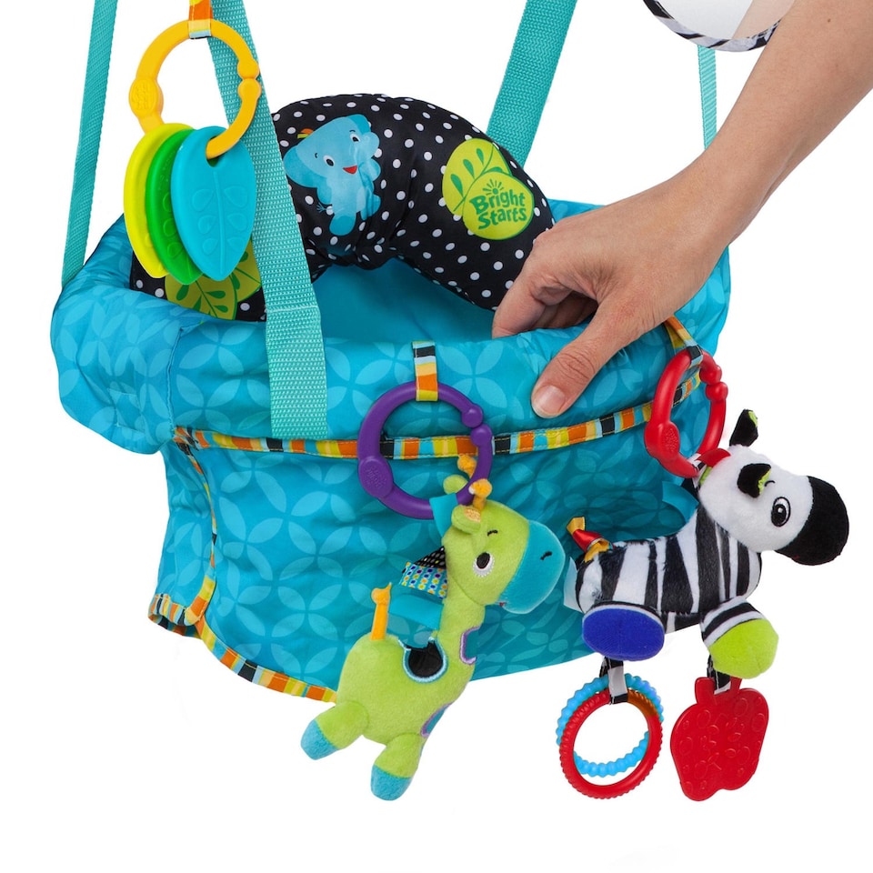 image 1 of Bright Starts Bounce 'n Spring Deluxe Baby Door Jumper with Take-Along Toys 6M+