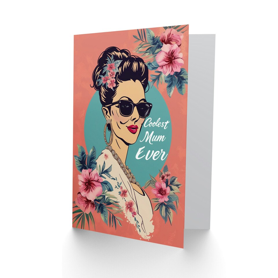 image 1 of Mothers Day Card Coolest Ever Tropical Sunglasses Mum Card