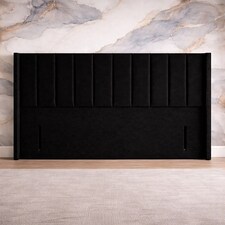 Black Plush Panel Wing 54inch Floorstanding 6FT Headboard