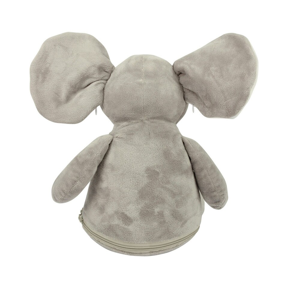 image 1 of Mumbles Zipped Elephant Plush Toy - Grey - One Size