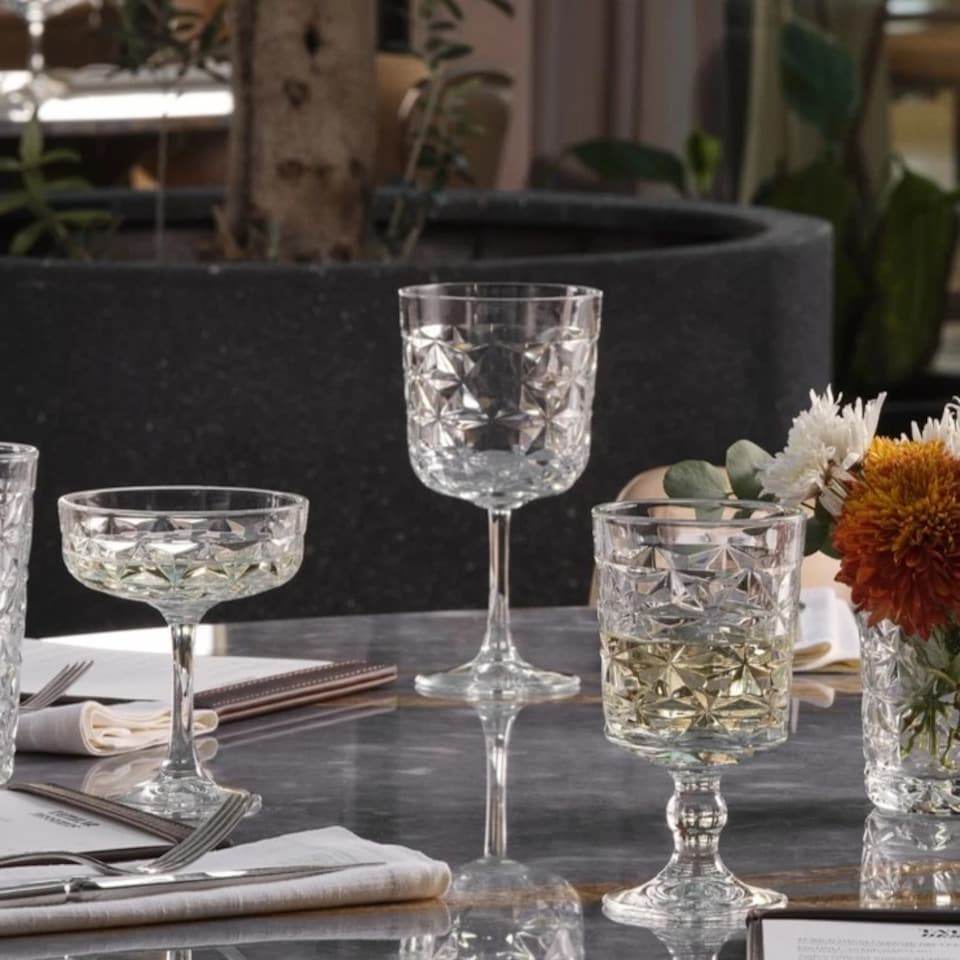 image 1 of 490ml Long Stemmed Cocktail Gin Beer Drinking Glasses Party | Clear | 4 Glasses