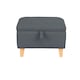 image 1 of Living and Home Linen Upholstered Storage Ottoman Footstool, Dark Grey