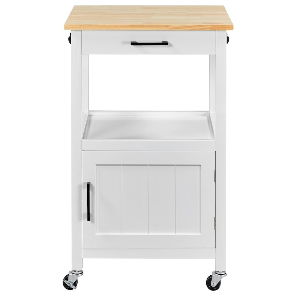 image 1 of Yaheetech Rolling Kitchen Cart W/Wheels  White