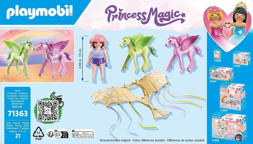 image 1 of PLAYMOBIL 71363 Rainbow Castle Pegasus Flying school