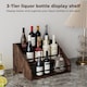 image 6 of Toque Counter Top Wine Rack Storage Liquor Bottle Display Shelf Wooden Holders