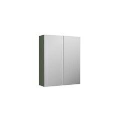 Balterley Level Contemporary Bathroom Wall Hung 2 Door Mirror Cabinet | Green | Satin Green | 182 x 600 x 715mm | 1