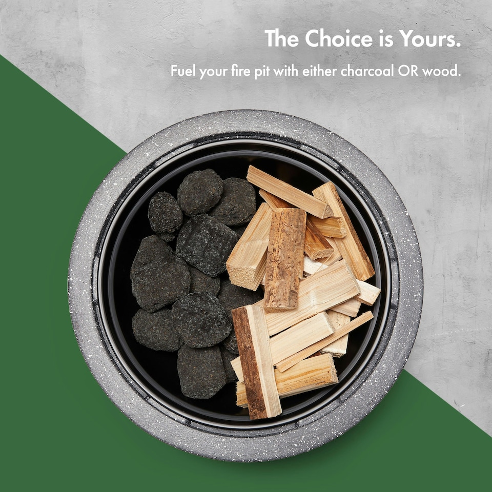 image 1 of VonHaus Fire Pit MgO Material Use Wood or Charcoal