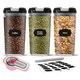 image 2 of 3 x 0.8 Litre Easy To Use Durable Cereal & Dry Food Storage Containers Food Grade Approved Clear