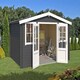 image 3 of Dallas-Log Cabin, Wooden Garden Room, Timber Summerhouse, Home Office - L410.9 x W312 x H233.7 cm Brown