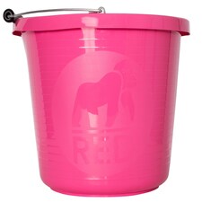 Red Gorilla Premium Bucket - Heavy-Duty Recyclable Plastic Bucket with Metal Handle | Pink