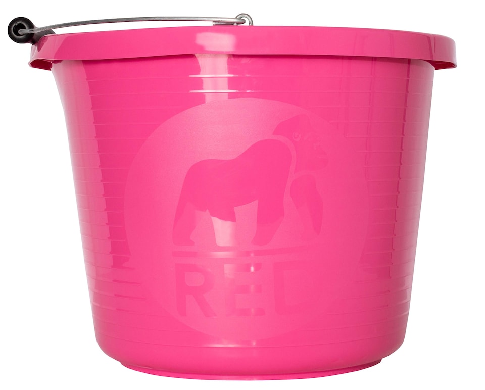 image 1 of Red Gorilla Premium Bucket - Heavy-Duty Recyclable Plastic Bucket with Metal Handle | Pink