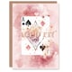 image 1 of Aced It Ace of Spades Card Pink Gold Watercolour Congratulations Card