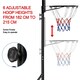 image 6 of Yaheetech 2.34-2.64M Height-Adjustable Basketball Hoop Black