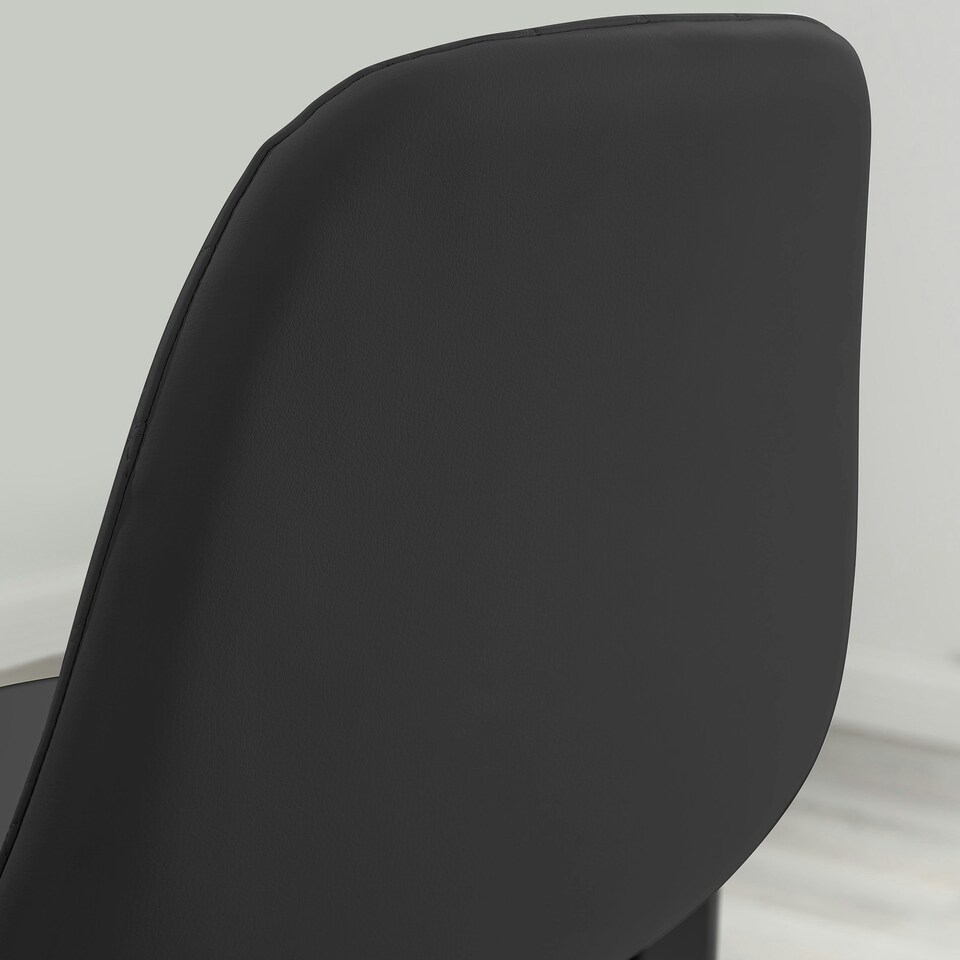 image 1 of Furniturebox Corona 2x Black Faux Leather Black Legs Bar Chair