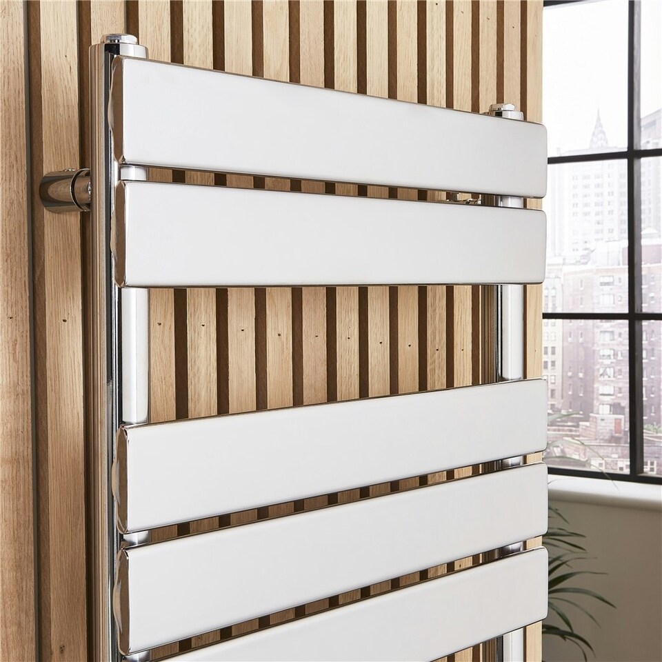 image 1 of 1200mm (H) x 500mm (W) - Chrome Vertical Bathroom Towel Radiator (Bath) - (1.20m x 0.5m) - Depth 65mm