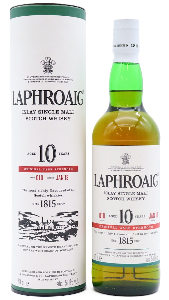 Laphroaig Cask Strength Batch 010 Islay Single Malt Scotch 10 year old Whisky