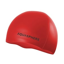 Aquasphere Unisex Adult Plain Swimming Cap - Red/Black - One Size