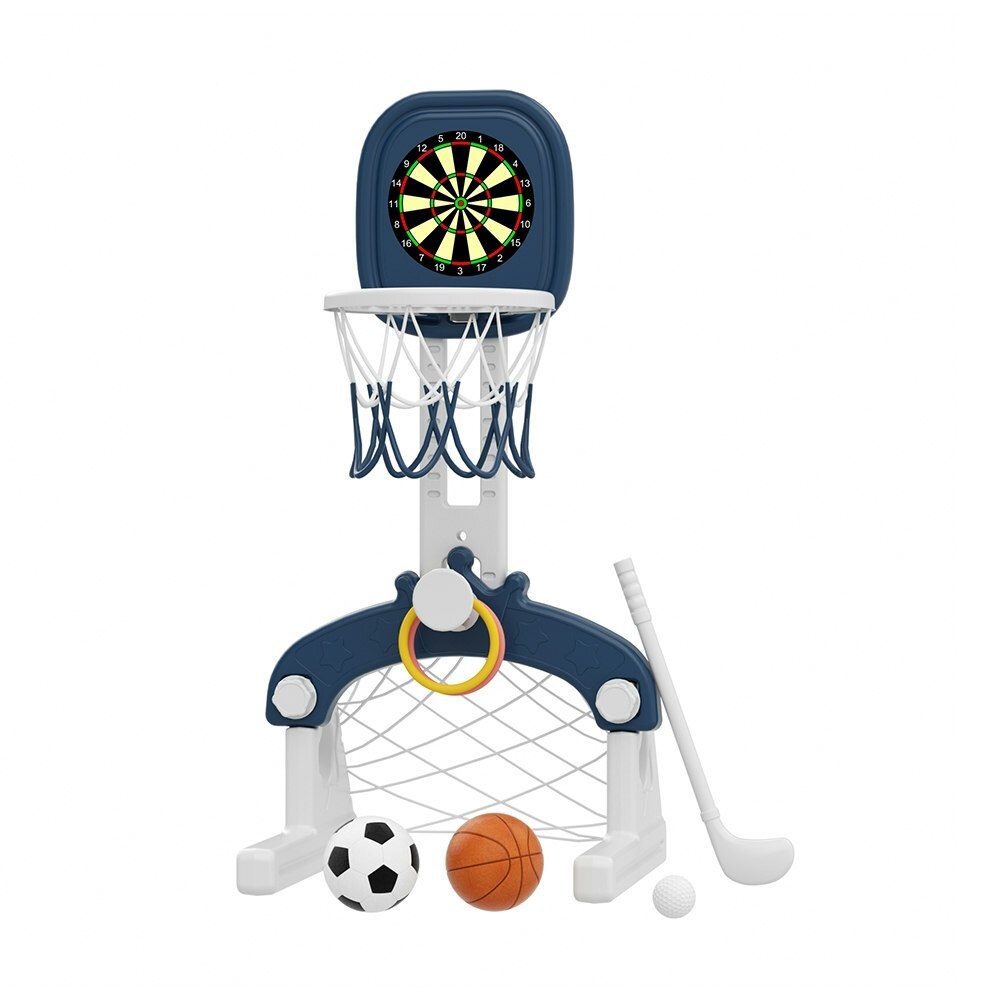 Living and Home 5-in-1 Kids Basketball Hoop with balls, Golf, Ring Toss & Dartboard