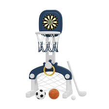 Living and Home 5-in-1 Kids Basketball Hoop with balls, Golf, Ring Toss & Dartboard