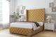 image 2 of Sloomy Arundel Mustard Plush Bed Frame With Mattress With 50"  Upholstered Wingback Headboard 6' Super King