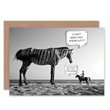 Zebra Horse Pun Speech Bubble Joke Funny Birthday Card