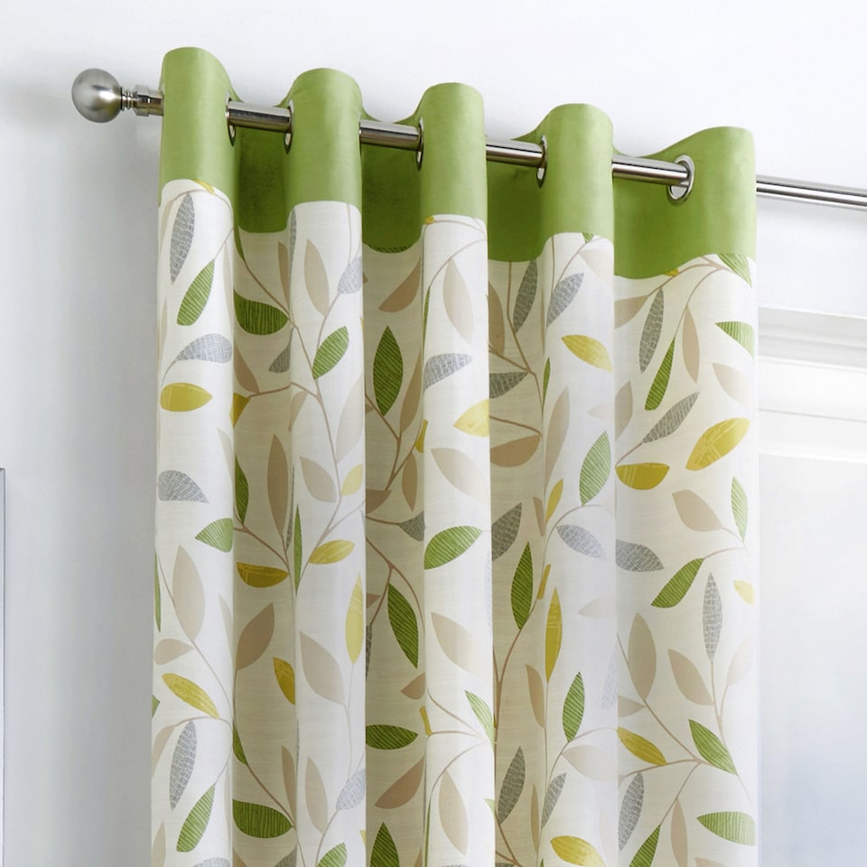 image 1 of Fusion Beechwood Eyelet Curtains Green