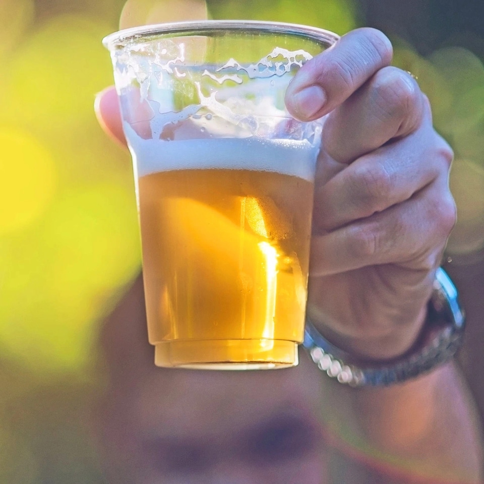 image 1 of 568ml Clear Strong Plastic Full Pint Glasses Disposable Reusable Party Cups | Clear | Clear | 50 Cups