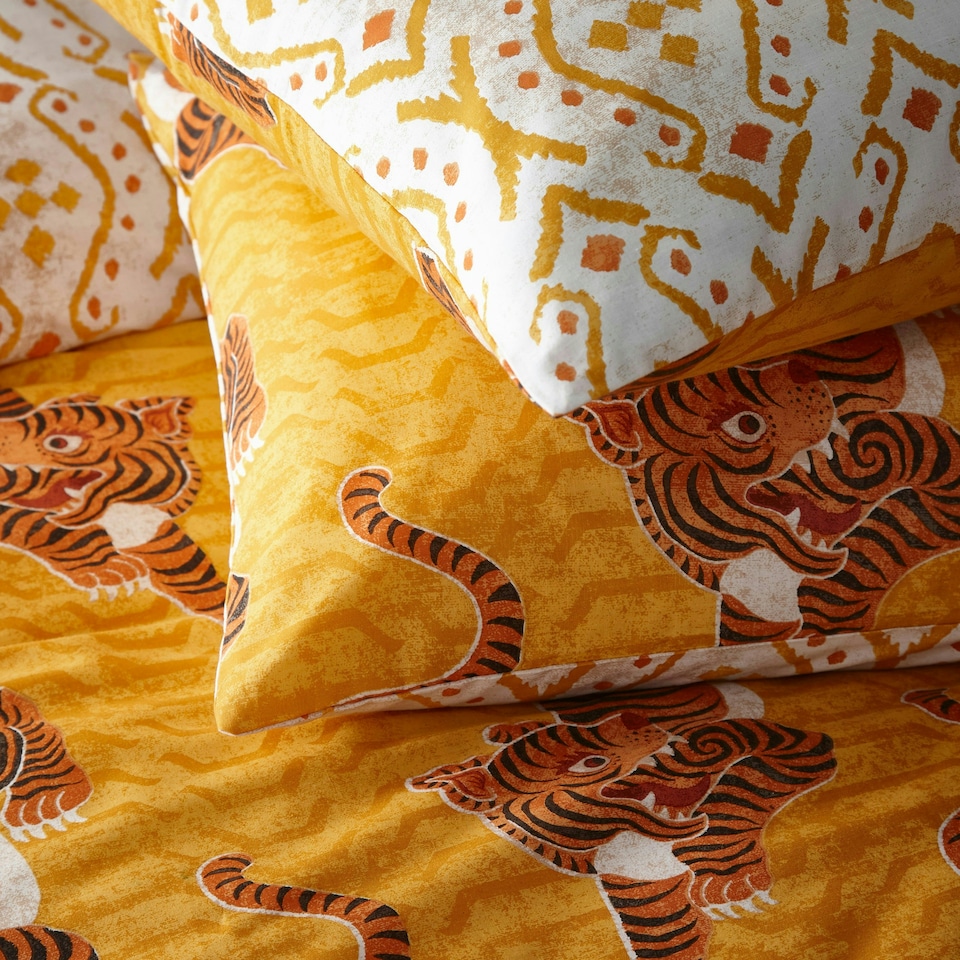 image 1 of furn. Tibetan Tiger Tribal Super King Duvet Cover Set