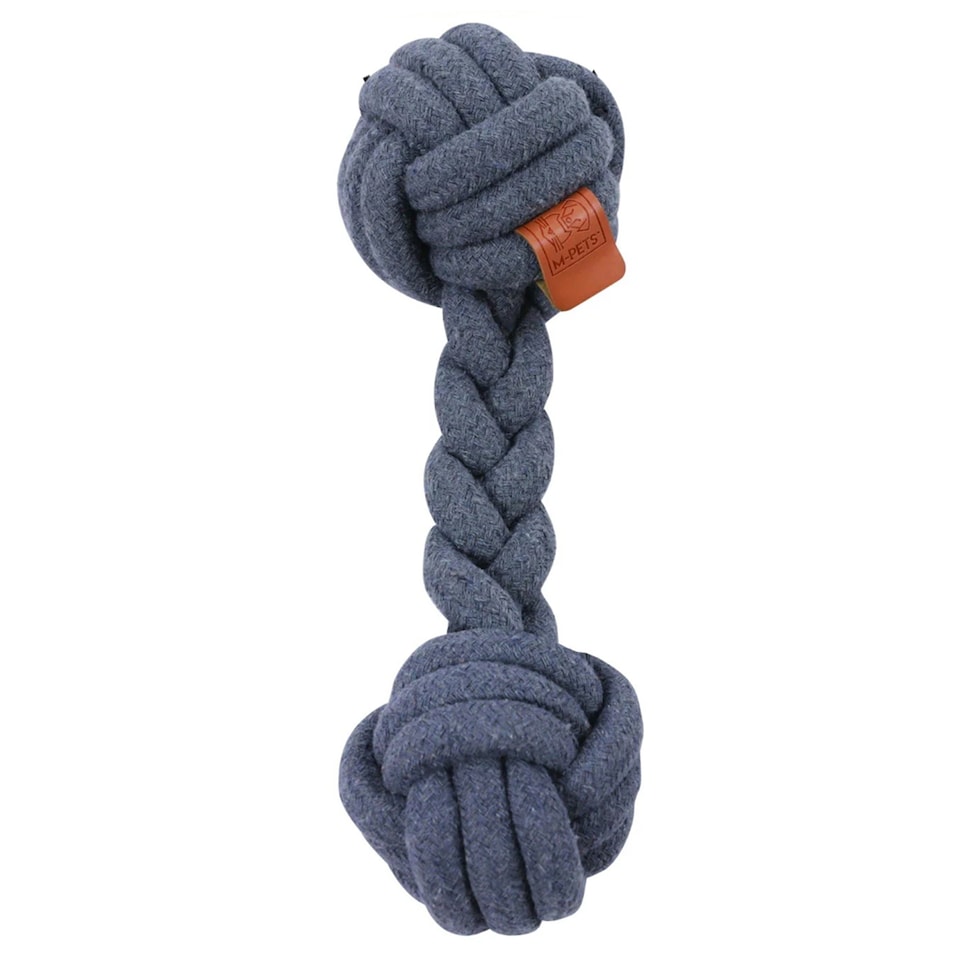 M-Pets Coto Double Ball Rope Dog Toy | Grey | Grey | 1