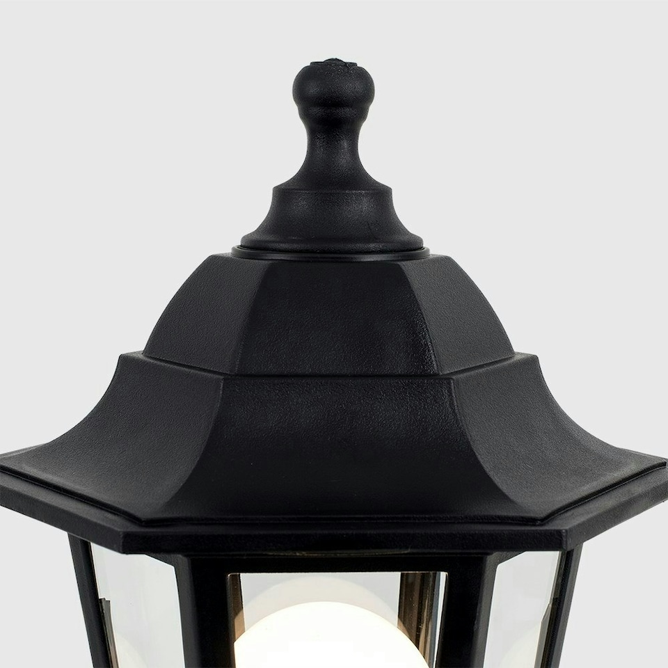 image 1 of ValueLights Traditional 1.2m Black IP44 Outdoor Garden Lamp Post Bollard Light - Includes 6w LED GLS Bulb 3000K Warm White Black