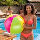 image 1 of Adults 60cm Inflatable Beach Ball Multicoloured Pool Garden Party Toy