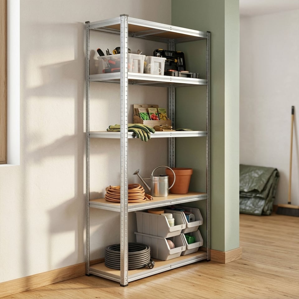 image 1 of Racking Shelf Heavy Duty 5 Tier Garage Shelving Storage Shelves Unit 180x90x40cm