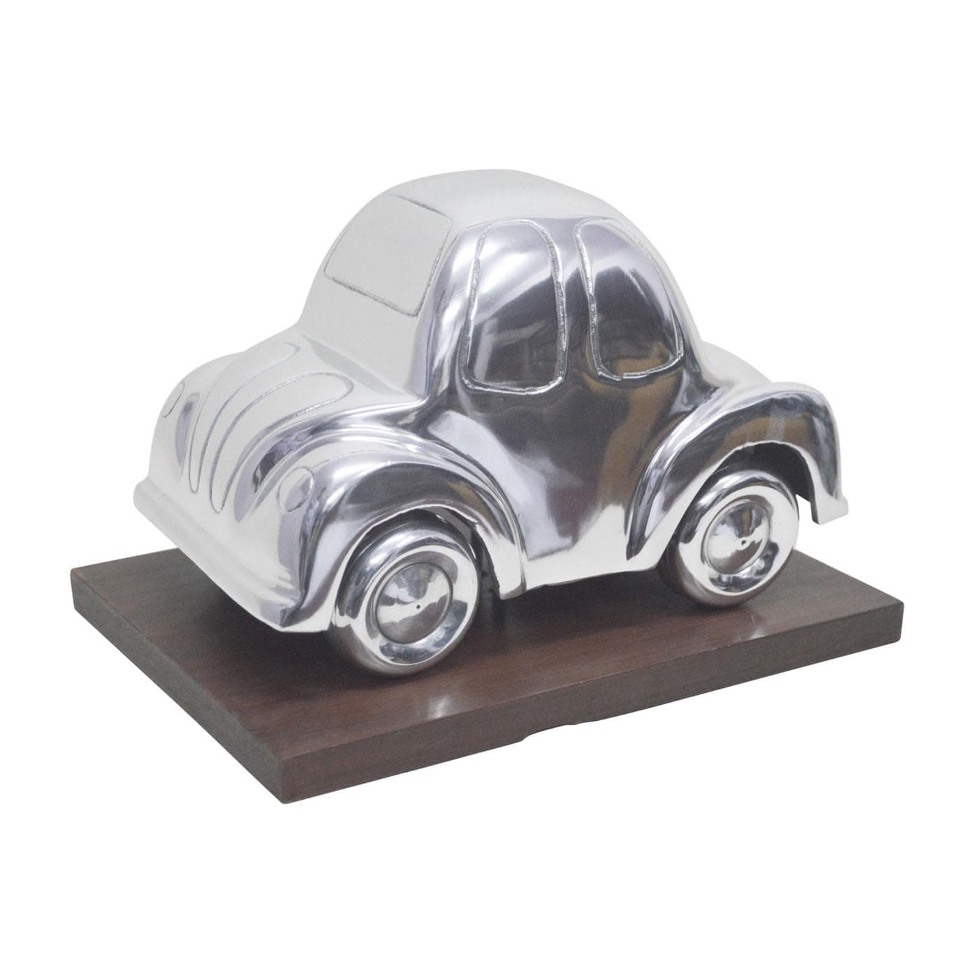 Homescapes Designer Solid Metal VW Beetle Oldtimer Classic Silver Table Top